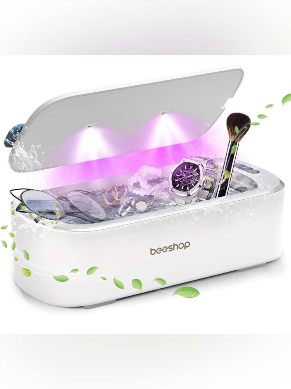 beeshop White Ultrasonic Jewelry & Accessories Cleaner